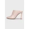 Closed leather mules with heels