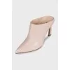 Closed leather mules with heels