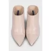 Closed leather mules with heels