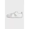 Men's leather and suede lace-up sneakers