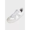 Men's leather and suede lace-up sneakers