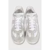 Men's leather and suede lace-up sneakers