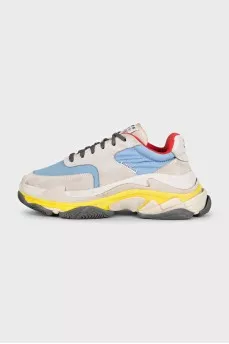Кроссовки из замши и текстиля Triple S