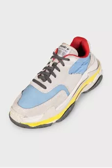 Кроссовки из замши и текстиля Triple S