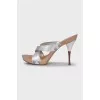 Silver mules with heels