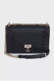 Black leather Diorama bag