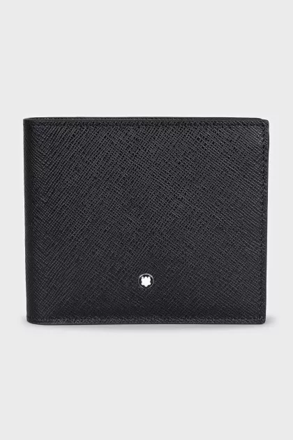 Men's black leather wallet
