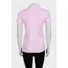 Pink polo shirt with branded embroidery