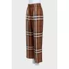 Brown silk pants with signature print