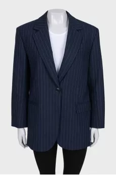 Straight-cut pinstriped jacket