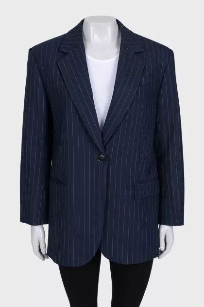 Straight-cut pinstriped jacket