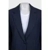 Straight-cut pinstriped jacket