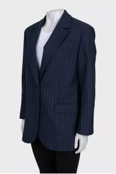 Straight-cut pinstriped jacket