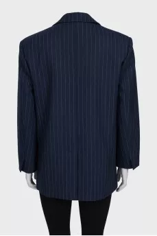 Straight-cut pinstriped jacket