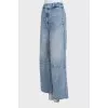 High-waisted blue wide-leg jeans