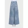 High-waisted blue wide-leg jeans