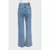 Blue jeans decorated with rhinestones