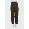 High-waisted wide-leg trousers with buttons