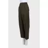 High-waisted wide-leg trousers with buttons