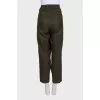 High-waisted wide-leg trousers with buttons