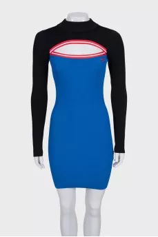 Blue dress with a cutout