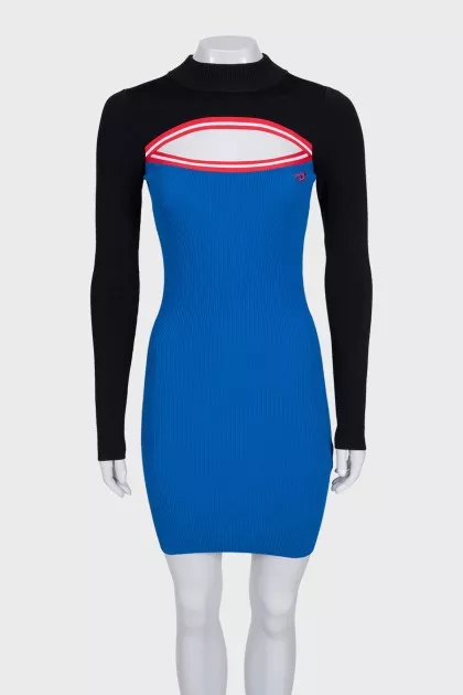 Blue dress with a cutout
