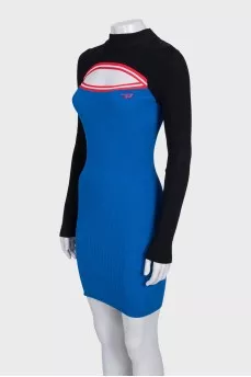 Blue dress with a cutout