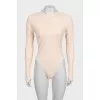 Beige bodysuit with logo
