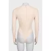 Beige bodysuit with logo