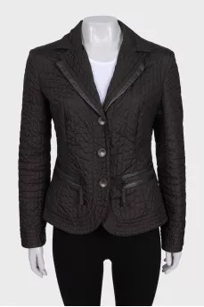 Brown fitted button-down jacket