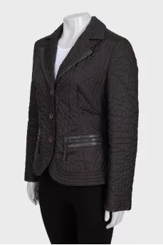 Brown fitted button-down jacket