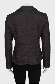 Brown fitted button-down jacket