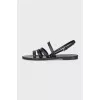 Leather sandals with straps