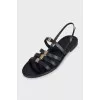 Leather sandals with straps