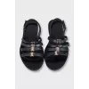 Leather sandals with straps