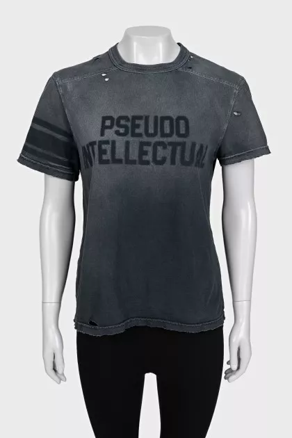 Pseudo Intellectual Black Ripped T-Shirt