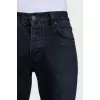 Men's blue cropped jeans with buttons