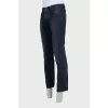 Men's blue cropped jeans with buttons