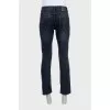 Men's blue cropped jeans with buttons