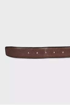 Men's leather belt with square buckle