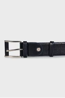 Men's dark blue leather belt