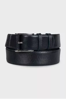 Men's dark blue leather belt