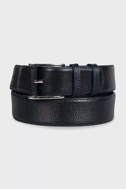 Men's dark blue leather belt
