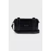 Men's black bag with a leather strap