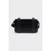 Men's black bag with a leather strap