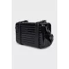 Men's black bag with a leather strap
