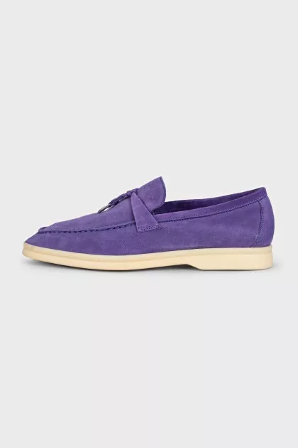Purple Summer Charms Walk Suede Loafers