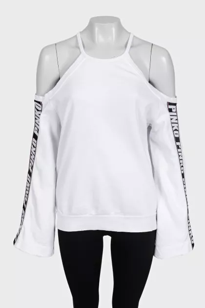 Loose long sleeve top with open shoulders