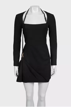 La Robe Esca Black Backless Mini Dress