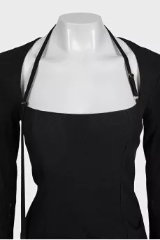 La Robe Esca Black Backless Mini Dress